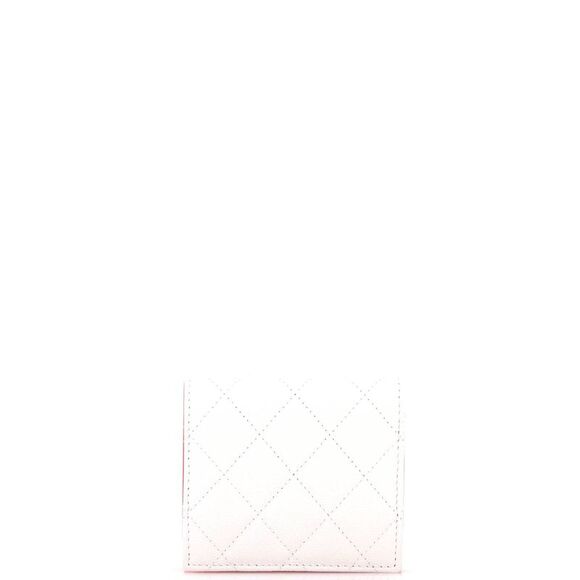 Chanel Textured CC Bifold Wallet Quilted Caviar Compact White - Picture 3 of 6